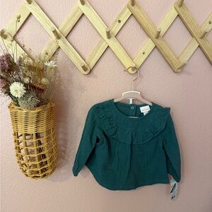 NWT Cat and Jack Green Ruffled Kids Top and Bloomers Set